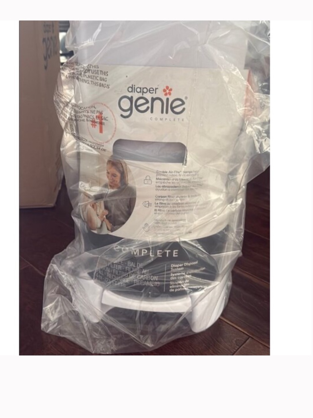 Complete Diaper Disposal Pail - White